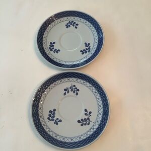 Royal Copenhagen Tranquebar Blue Saucer Set Vintage